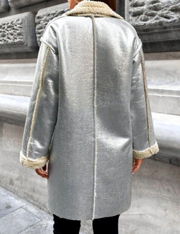 Palton oversize SHEIN, argintiu