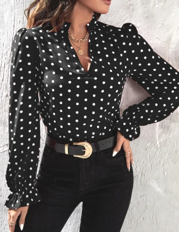 Bluza SHEIN, negru/alb Negru