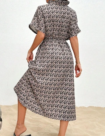 Rochie medie SHEIN, crem/negru