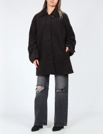 Palton Only, maro/negru