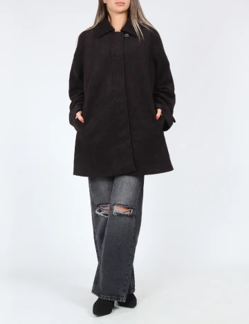 Palton Only, maro/negru