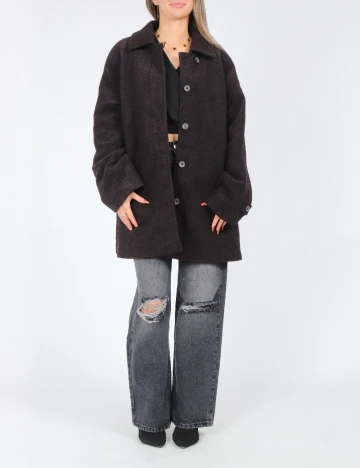 Palton Only, maro/negru