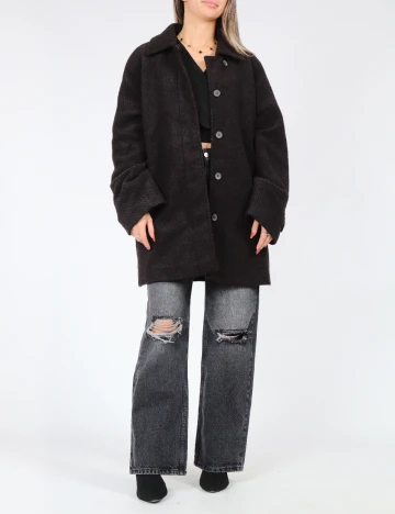 Palton Only, maro/negru