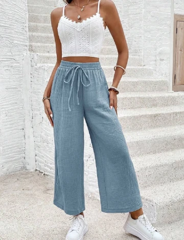 Pantaloni SHEIN, albastru Albastru