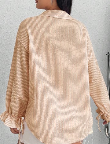 Camasa SHEIN CURVE, alb/maro