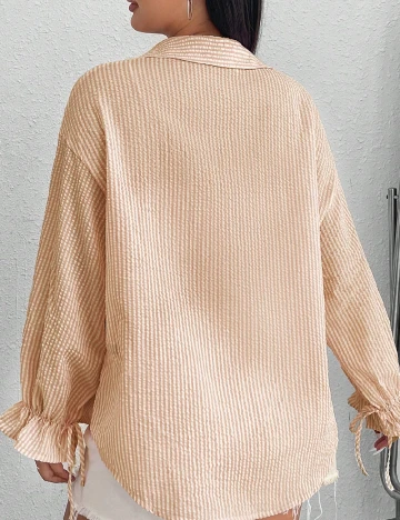 Camasa SHEIN CURVE, alb/maro Maro