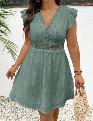Rochie scurta SHEIN CURVE, verde Verde