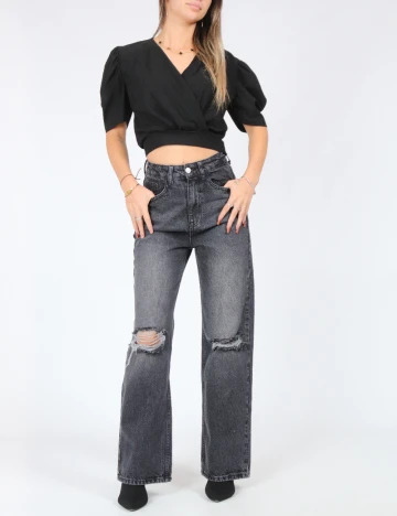 Top SHEIN, negru Negru