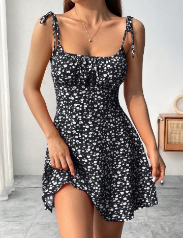 Rochie scurta SHEIN, negru/alb