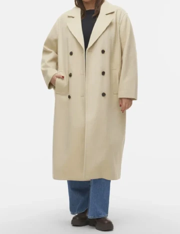 Palton Vero Moda Curve, crem