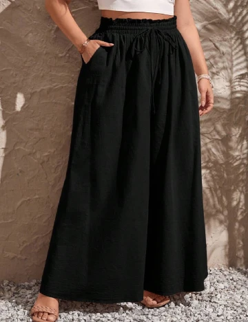 Pantaloni SHEIN CURVE, negru Negru