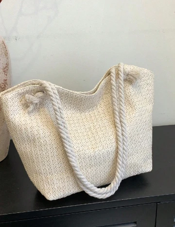 Geanta SHEIN, ecru Alb