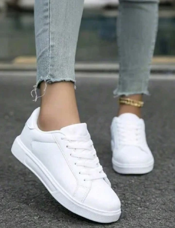 Adidasi SHEIN, alb Alb