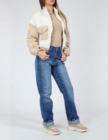 Jacheta SHEIN, ecru/crem Alb