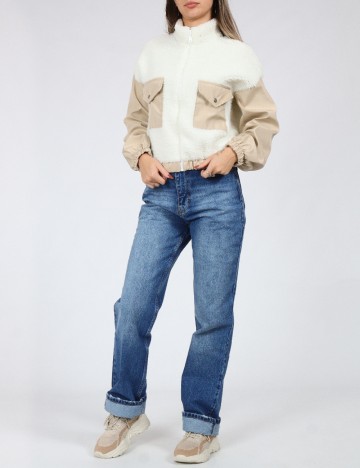 Jacheta SHEIN, ecru/crem