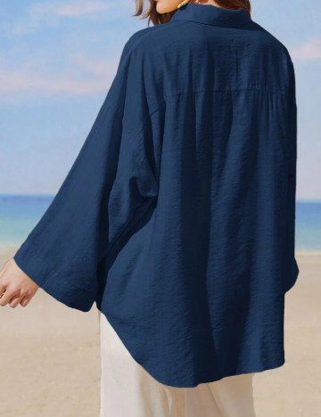 Camasa Oversize SHEIN, albastru