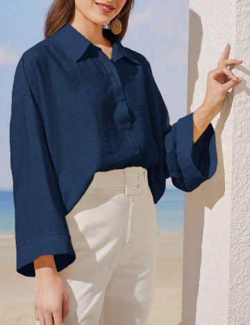 Camasa Oversize SHEIN, albastru