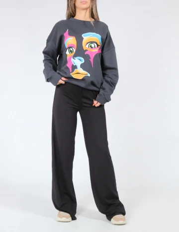 Bluza Oversize SHEIN, gri inchis Gri