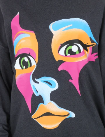 Bluza Oversize SHEIN, gri inchis Gri