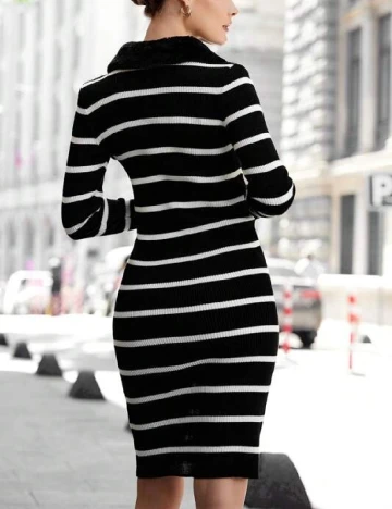 Rochie medie SHEIN, alb/negru