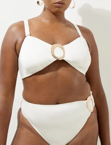 Sutien de baie Karen Millen Plus Size, alb