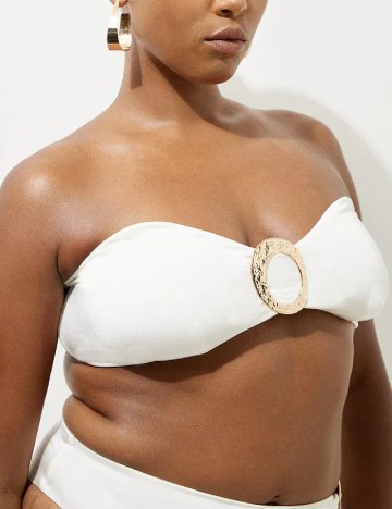 Sutien de baie Karen Millen Plus Size, alb