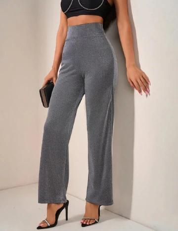 Pantaloni SHEIN, argintiu