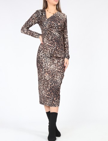 Rochie medie Samdan, animal print