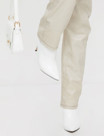 Botine PrettyLittleThing, alb