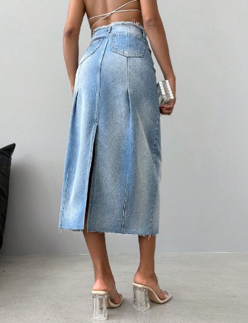 Fusta SHEIN, albastru deschis