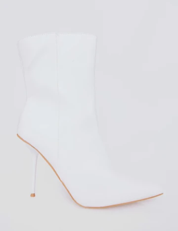 Botine PrettyLittleThing, alb