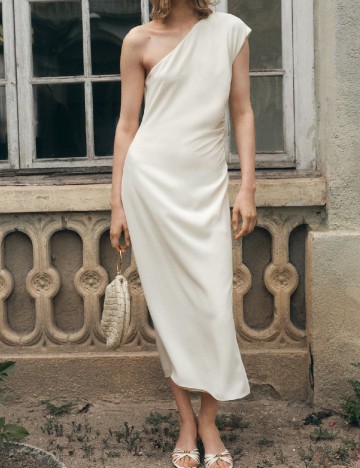 Rochie medie Mango, crem