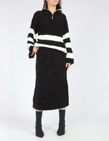 Compleu SHEIN, alb/negru Negru