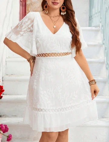 Rochie scurta SHEIN CURVE, alb Alb