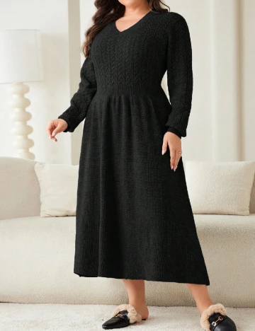 Rochie medie SHEIN CURVE, negru Negru