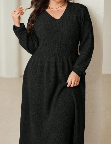 Rochie medie SHEIN CURVE, negru Negru