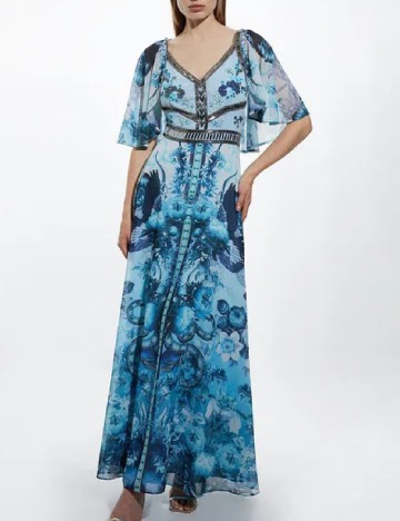 
						Rochie lunga Karen Millen, albastru