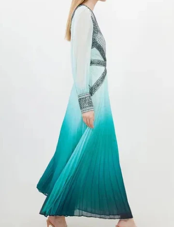 Rochie lunga Karen Millen, turcoaz/alb