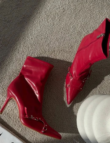 Botine PrettyLittleThing, rosu Rosu