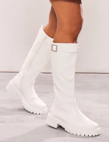 Cizme PrettyLittleThing, alb