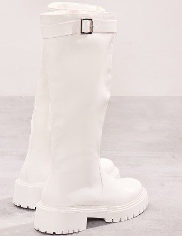 Cizme PrettyLittleThing, alb