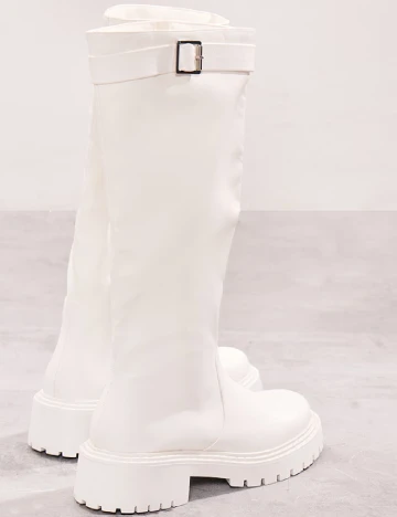 Cizme PrettyLittleThing, alb
