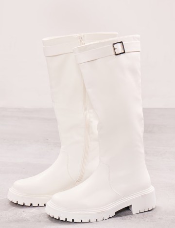 Cizme PrettyLittleThing, alb