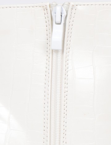 Botine PrettyLittleThing, alb