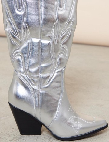 Cizme PrettyLittleThing, argintiu
