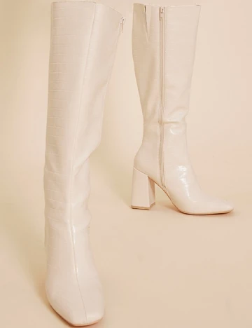 Cizme PrettyLittleThing, ecru