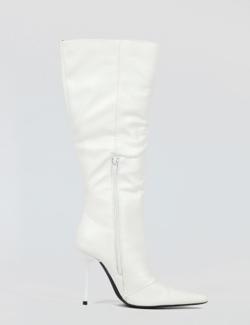 Cizme PrettyLittleThing, alb