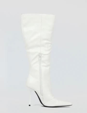 Cizme PrettyLittleThing, alb