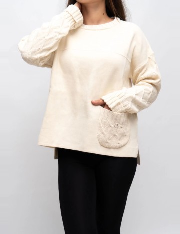 
						Bluza Oversize SHEIN, ecru