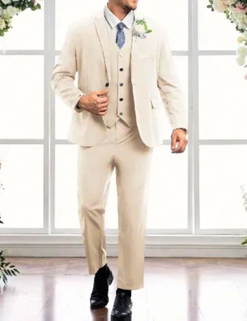 Costum SHEIN Plus Size Men, crem